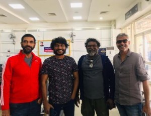 Actor Rohit Pathak and Director Sampath Nandi with team of Seetimaarr