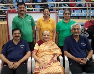 Medal winners Kulkarni family with their mother at the venue. 