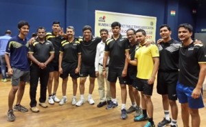 L& T players winners of 3rd and 4th Division Inter Office TT league pose together.