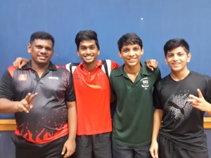 Saurabh, Partahav,Tanmay &hardik pose after their hard fought victory against MLWB-KKB-A team late evening on thursday